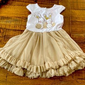 3t bunny dress with tulle skirt